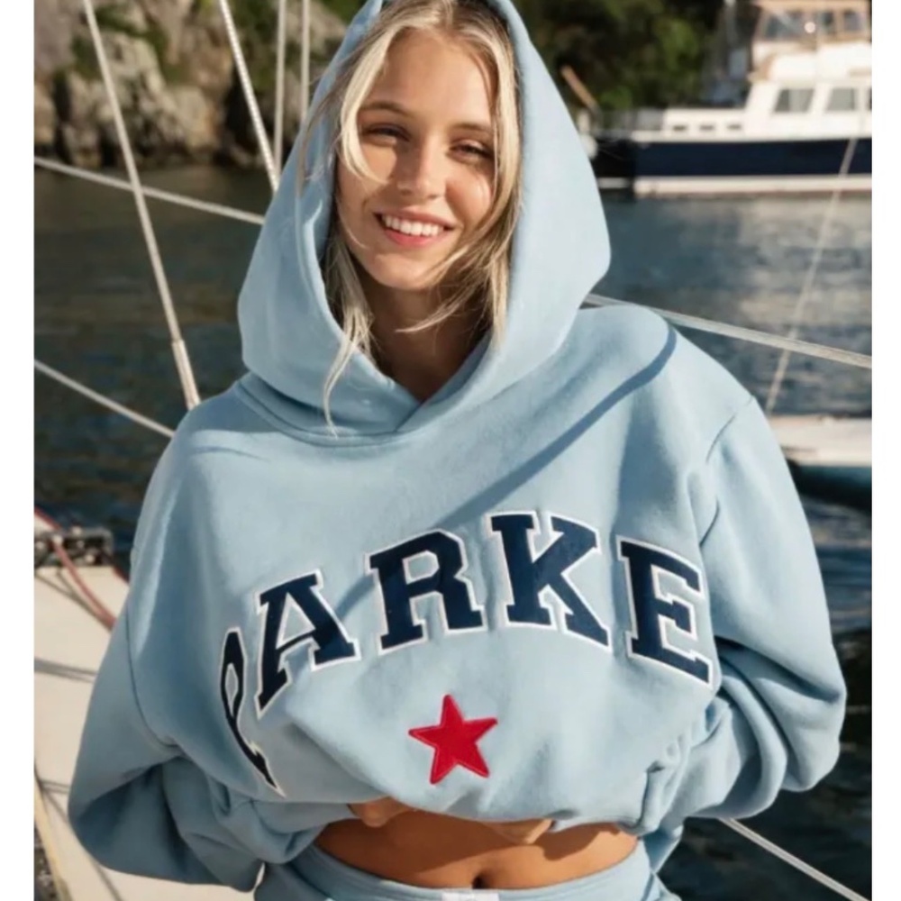 PARKE VARSITY STAR HOODIE  • Sky Blue • S/M • BRAND NEW